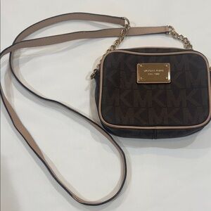 Michael Kors Black and Beige Crossbody Bag